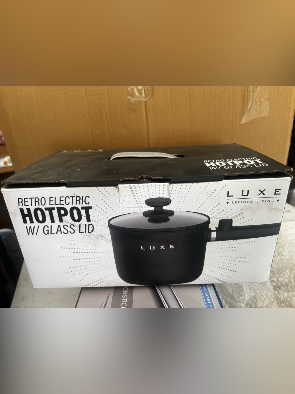 Luxe Black Electric Pot with Glass Lid